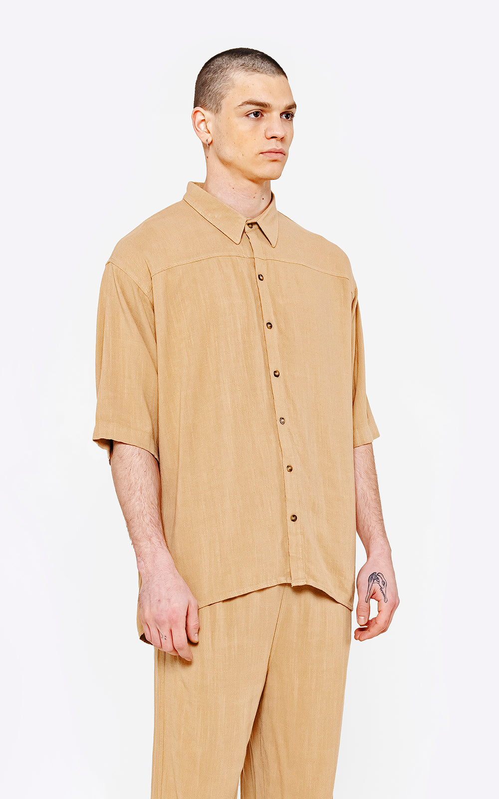 Camisa Lino Nice [ Beige ]