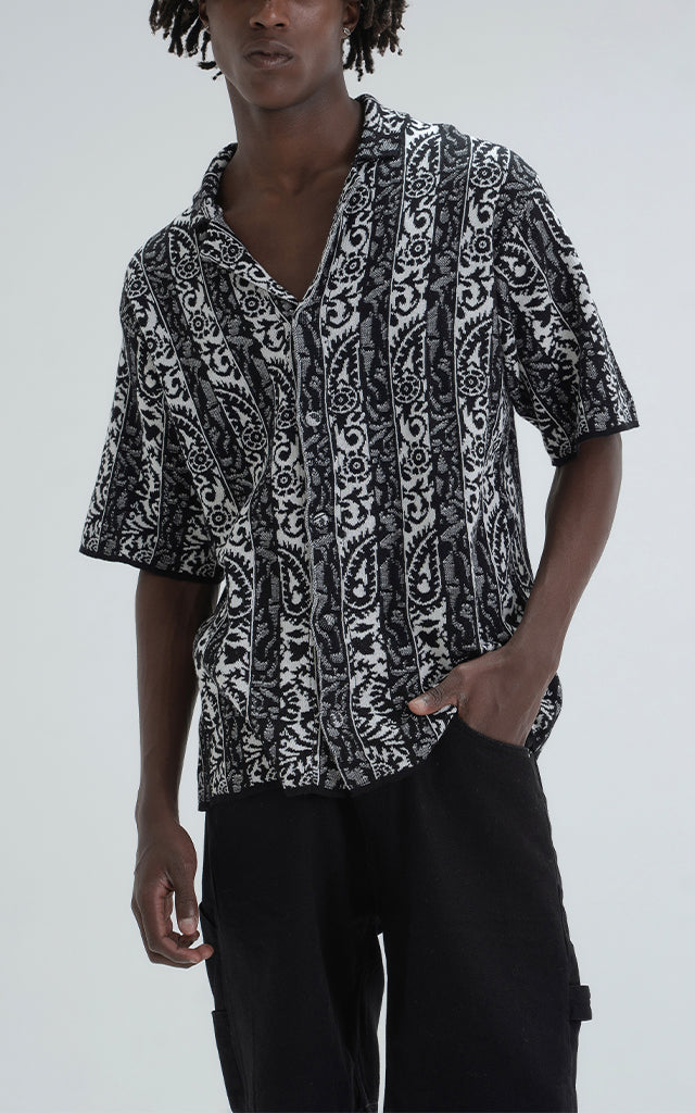 Camisa Hijari [ Negro Blanco ]