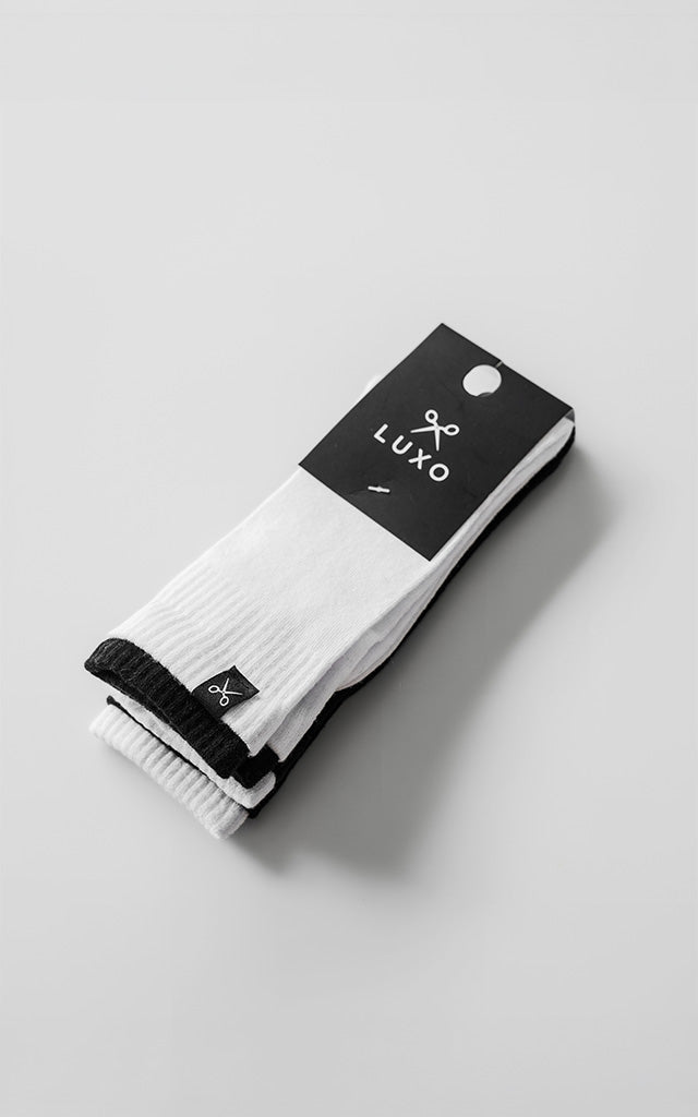 Medias Cuff Pack x 2 [ Negro - Blanco ]