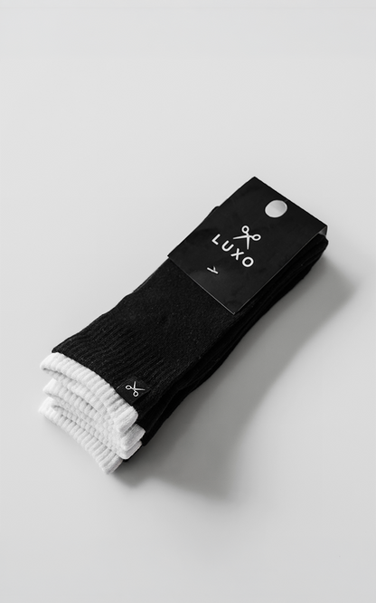 Medias Cuff Pack x 2 [ Negro - Negro ]