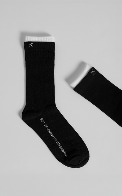 Medias Cuff Pack x 2 [ Negro - Negro ]