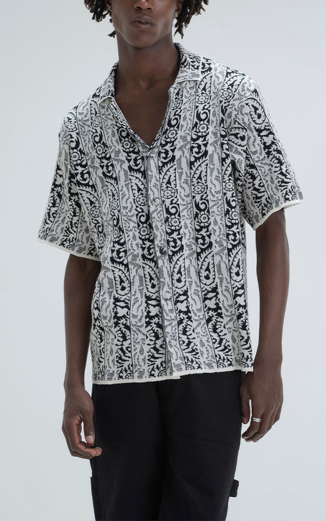 Camisa Hijari [ Blanco Negro ]