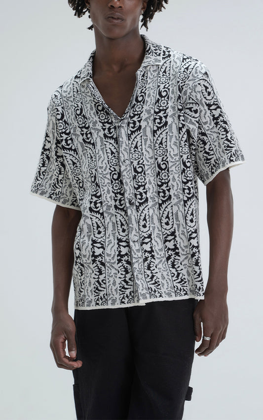 Camisa Hijari [ Blanco Negro ]