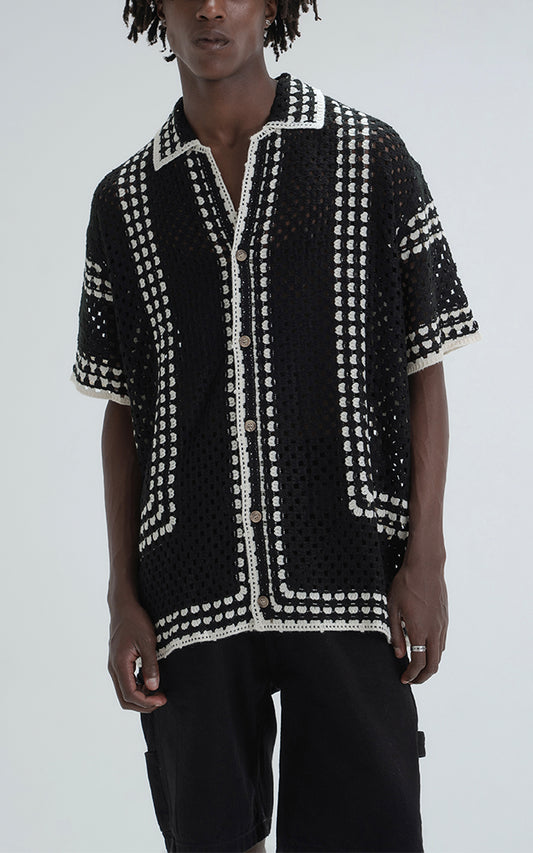 Camisa Tejida Halo [ Negro ]