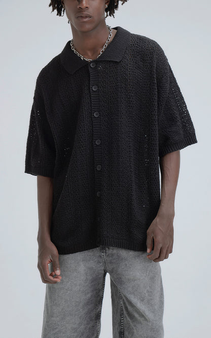 Camisa Tejida Kumo [ Negro ]