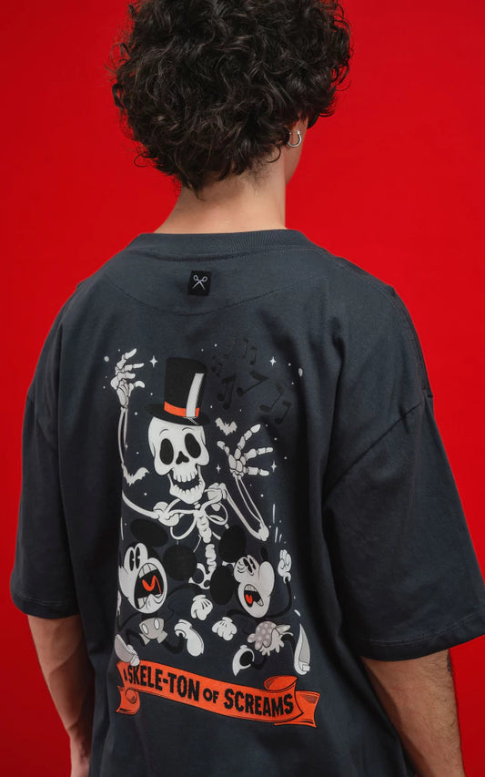 REMERA DISNEY BACK TO SKULL [ CARBÓN ]