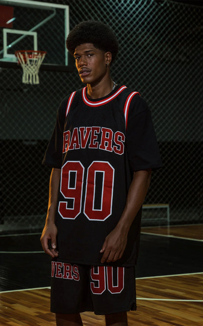 Sudadera Ravers Nba [ Negro / Rojo ]