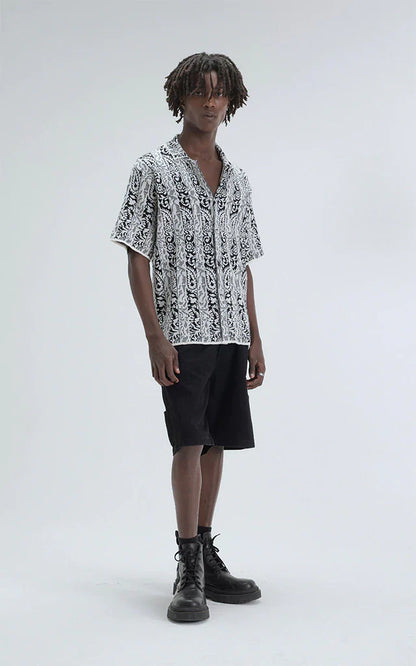 Camisa Hijari [ Blanco-Negro ]