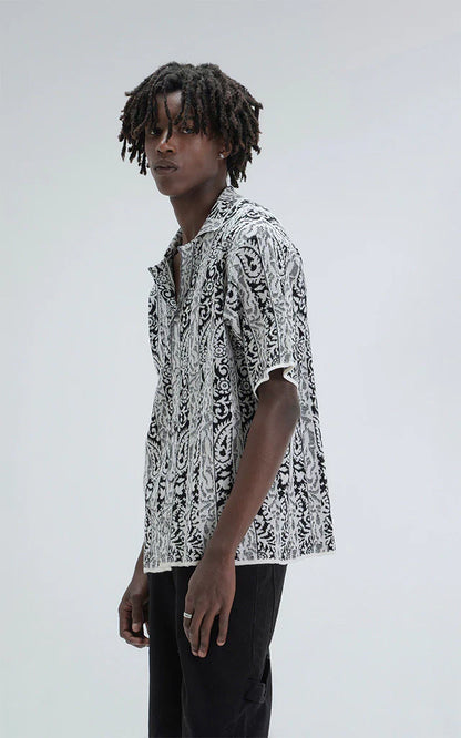 Camisa Hijari [ Blanco-Negro ]