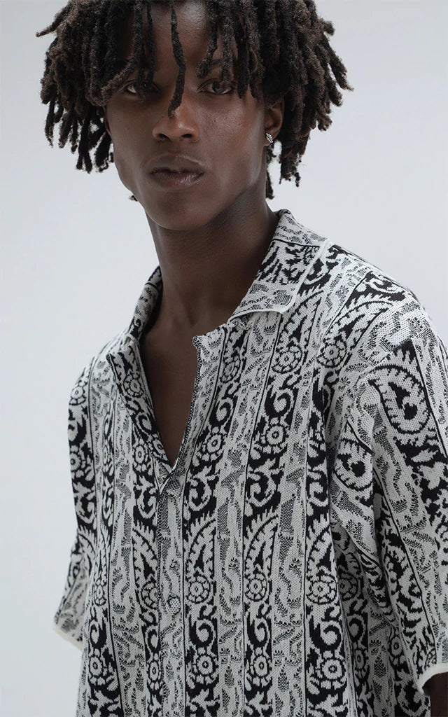 Camisa Hijari [ Blanco-Negro ]