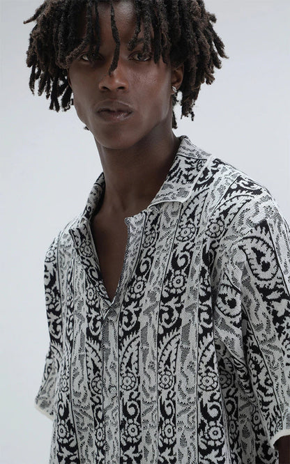 Camisa Hijari [ Blanco-Negro ]