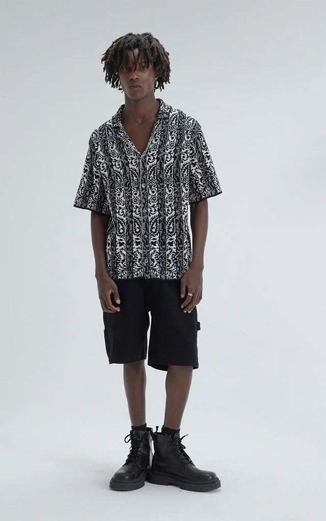 Camisa Hijari [ Negro Blanco ]