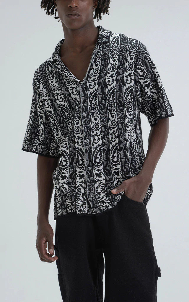 Camisa Hijari [ Negro Blanco ]