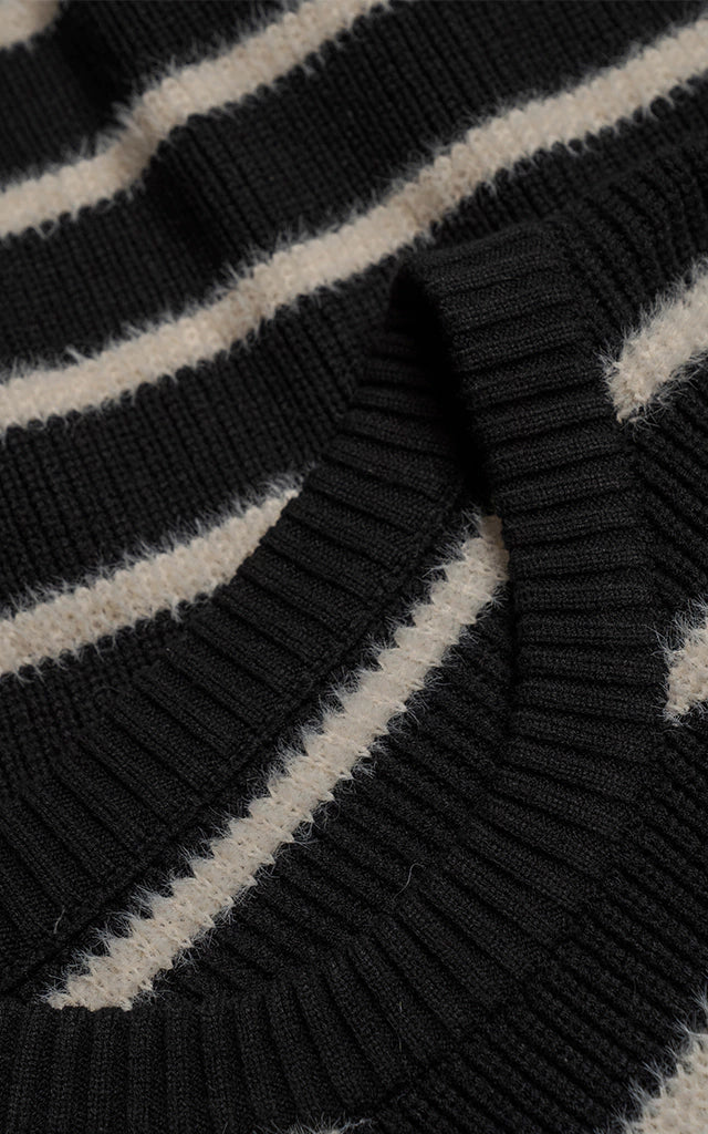Sweater Rayas Finas [ Blanco / Negro ]