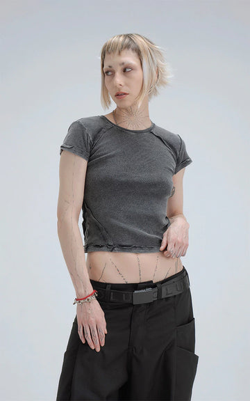 REMERA BABY TEE [ P. GRIS ]