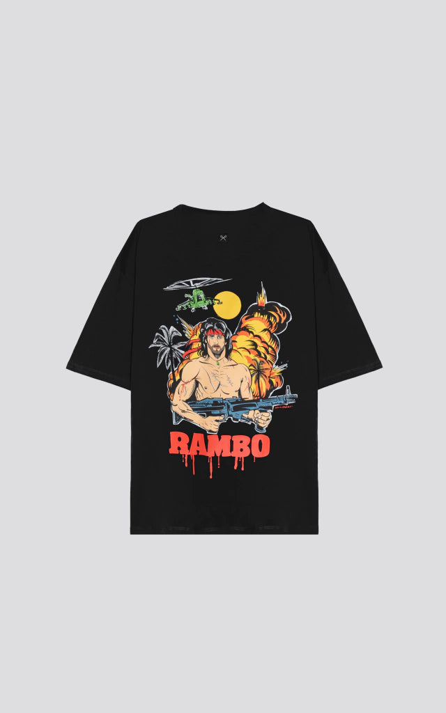 REMERA RAMBO [ NEGRO ]