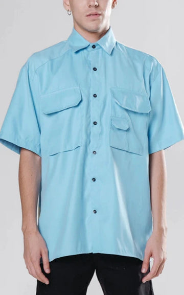 CAMISA CARGO [ CELESTE ]