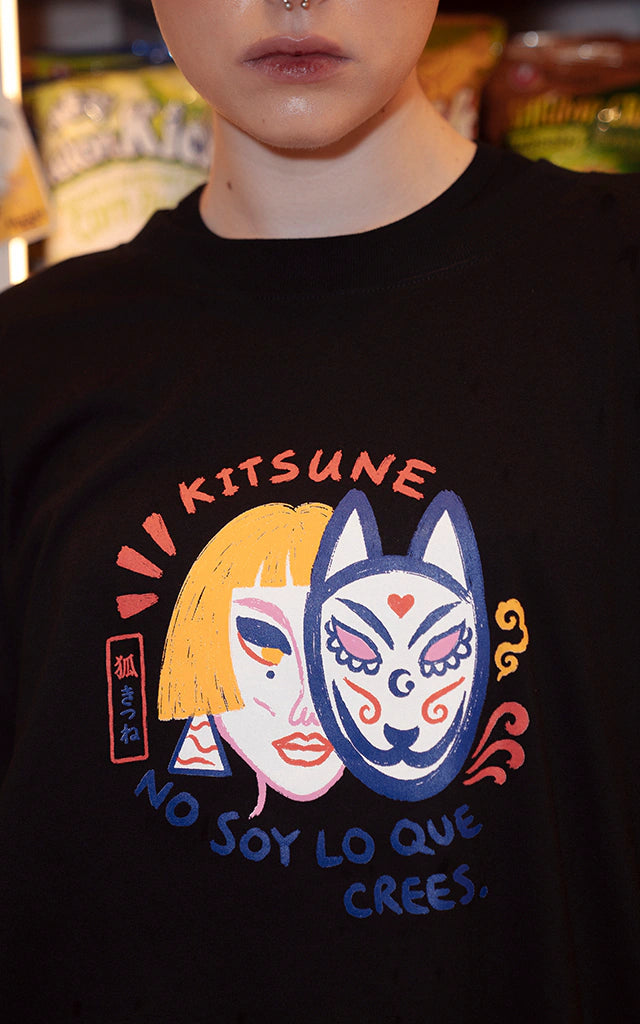 Remera Kitsune [ Negro ]