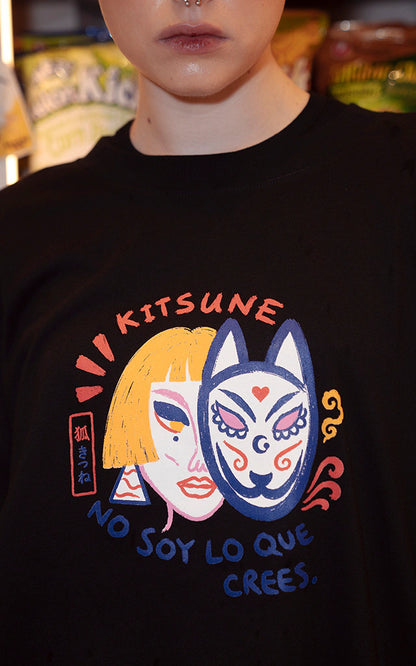 Remera Kitsune [ Negro ]
