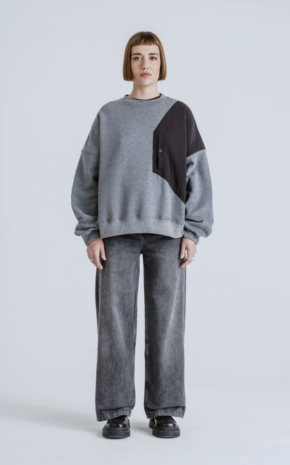 Buzo Layer [ Melange - Negro ]